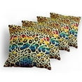 thumbnail image 5 of Ambesonne Leopard Print Throw Pillow Cover 4 Pack, in Rainbow Colors, 18", Yellow and Multicolor, 5 of 7