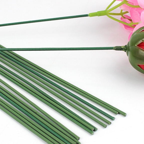 OUNONA 100Pcs Green Floral Wire for DIY Flower Crowns Wreaths and Handmade Floral Art