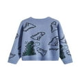 thumbnail image 2 of AMERTEER Hauts Décontractés en Tricot pour Femmes Imprimé Dinosaure Col Rond Manches Longues Pull Décontracté pour Printemps Automne, 2 of 6