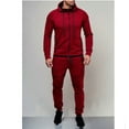 thumbnail image 2 of ITFABS Men 2PCS Set, Long Sleeve Straps Hoodie Zip Top, Long Loose Straps Pants, 2 of 2