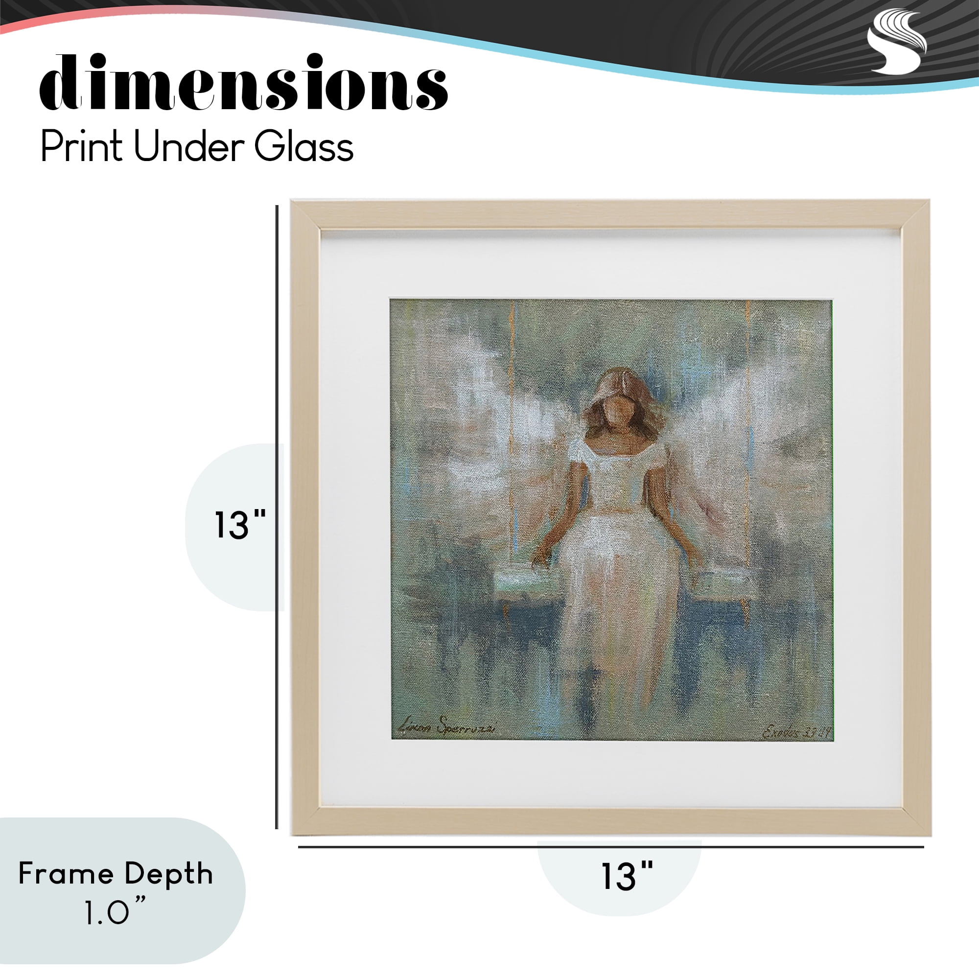 Stupell Industries Dreamlike Restful Angel Birch Framed Print Under Glass, design by Linda Sperruzzi