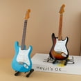 thumbnail image 4 of Mini Guitar Miniature Model Electric Bass Electric Guitar Model Miniature Wooden Mini Musical Instrument Model Collection (Style 13,15cm), 4 of 7