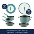 thumbnail image 4 of Rachael Ray Cook + Create Aluminum Nonstick Cookware Set, 11-Piece, Agave Blue, 4 of 12
