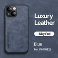 thumbnail image 1 of TECH CIRCLE Compatible with iPhone 13 6.1 inch Imported Premium Leather Slim Case, Luxurious Touch No Fingerprint Internal Magnetic Drop Protection Durable Case, Blue, 1 of 6
