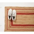 thumbnail image 2 of Rectangle Rug Natural Jute Rug Hand Braided Beige and Red Color Scalloped Area Rug, 2 of 5