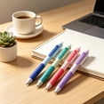 thumbnail image 3 of 4 Pack Erasable Gel Pens with 0.5 mm Fine Tips and Built-In Friction Erasers, Retractable Writing Pens for Journaling, Planning and Office Notes, Black, 3 of 6
