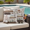 thumbnail image 4 of Country Cotton Floral Outdoor Waterproof Pillow Covers, Farmhouse Vintage Bath Bottle Decorative Square Throw Pillowcase Sofa Cushion Sham for Patio/Couch/Chair, 18"x18" 2 Pack, 4 of 8
