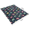 thumbnail image 4 of Dark Blue Colorful Dinosaur and Flower Pattern Blanket,Comfortable Soft Flannel Throw Blanket,All Season,Warm Lightweight Blankets for Sofa Bed Couch Living Room Chair,60"x80", 4 of 4
