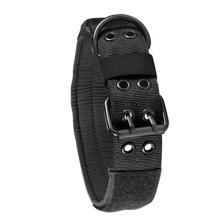 LOLIPPYY Nylon Dog Collar in Black with Metal Buckle and Self Adhesive Area for Id Tags
