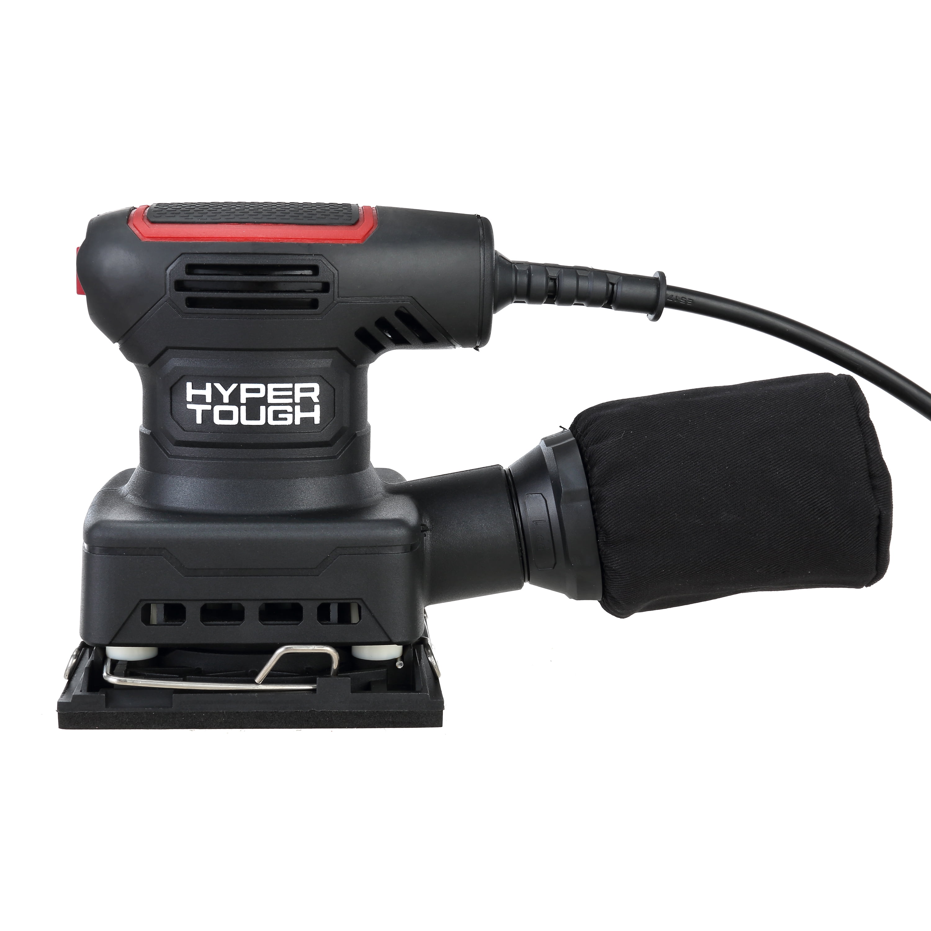 Hyper Tough 2.2 AMP Corded 1/4 Sheet Palm Sander with Dust Bag and Sanding Sheets