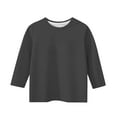 thumbnail image 5 of Spazoro Kids Girls Pullover Shirts Tee, 3/4 Sleeve Solid Color Fashion Spring and Summer Round Neck Casual Tops for Child Girls Dark Gray Size 3-4T, 5 of 5