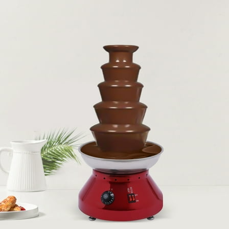 230W Commercial 5 Tier Chocolate Fountain 3L Hot Chocolate Fondue Tower Machine w/Cleaning Brush