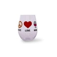 thumbnail image 1 of Copa de vino sin tallo Toynk Peace Love Wine 600 ml Hippie, 1 of 7