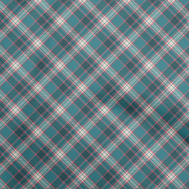oneOone Polyester Spandex Dark Teal Green Fabric Check Craft Projects Decor Fabric Printed By The Yard 56 Inch Wide