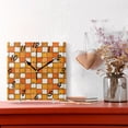 thumbnail image 2 of Square Wall Clock Silent Non-Ticking Battery Operated Retro 7.78" Clock for Bedroom Living Room Decor Squares with Smiling Pumpkins, 2 of 9
