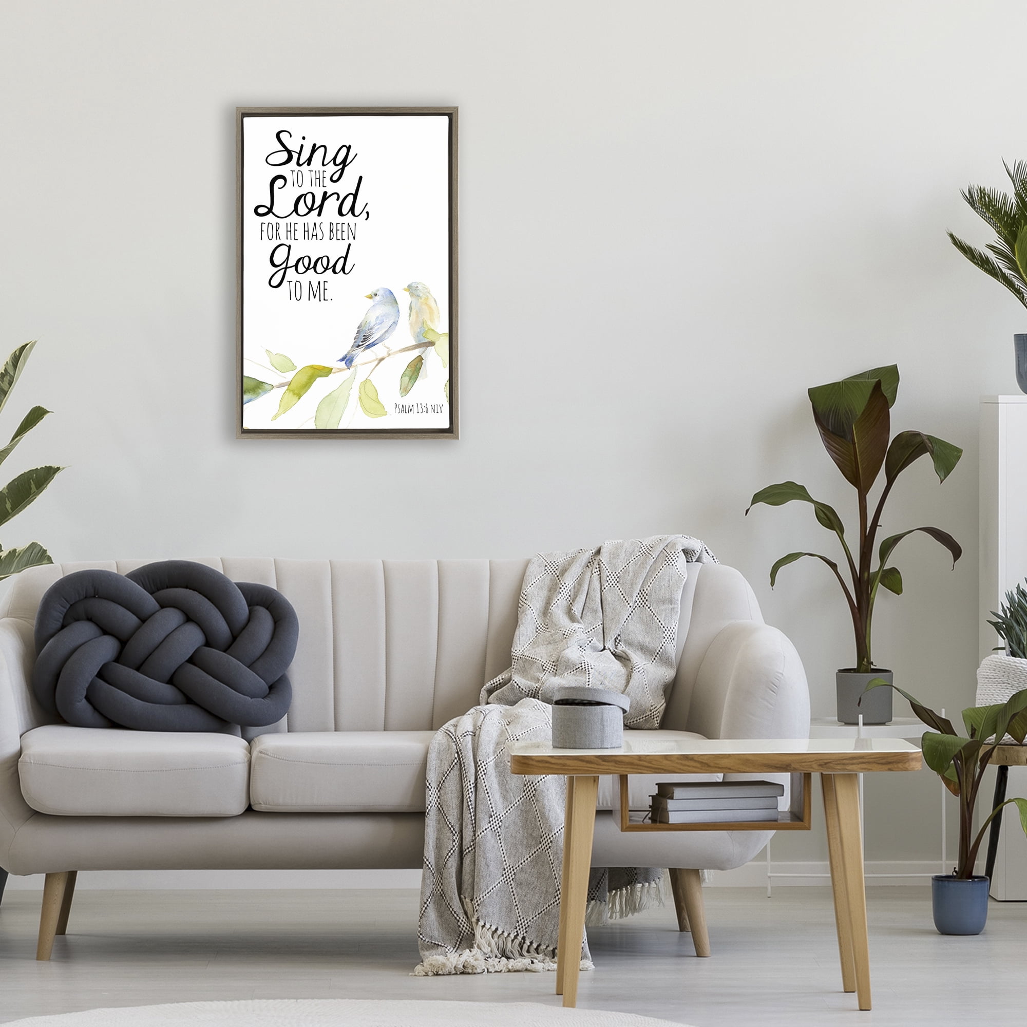 Stupell Industries Sing To The Lord Brown Framed Floater Canvas Wall Art, design by Lanie Loreth
