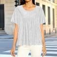 thumbnail image 2 of Kbndieu Womens Short Sleeve T-Shirt Sparkling Solid Color Tops Round Neck Basic Tees Going Out Tops for Women Trendy Loose Casual, 2 of 8