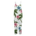 thumbnail image 5 of SAATLERI Jumpsuits for Women Dressy Loose Fit Plus Size Hawaiian Tropical Print Rompers for Women Dressy Sleeveless Wide Leg Tropical Romper, 5 of 5