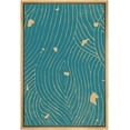 thumbnail image 3 of PixonSign Framed Canvas Print Wall Art Blue Swirling Print with Gold Flakes Geometric Shapes Illustrations Modern Art Minimalist Dramatic Multicolor for Living Room, Bedroom, Office - 16"x24" Natural, 3 of 5
