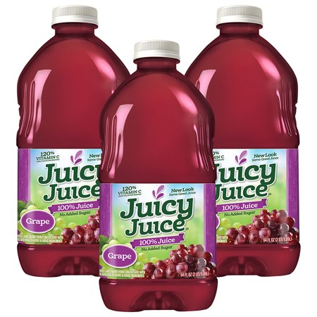Juicy Juice 100% Juice, Grape, 64 Fl Oz (Pack of 3)