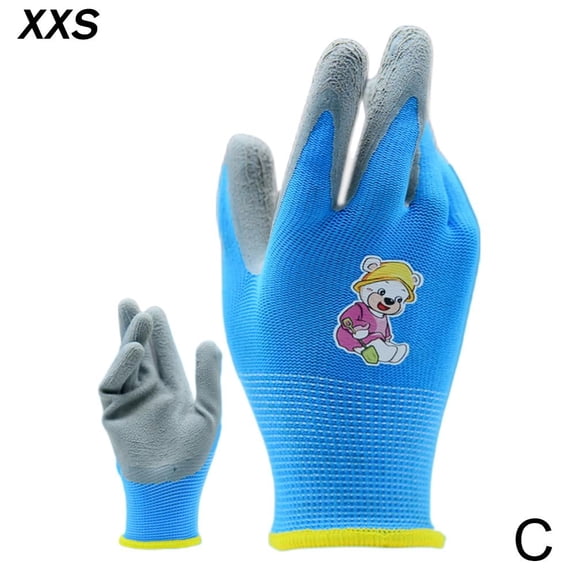 SharkTRUE Kid's Labor Protection Gloves - Breathable Polyester Latex Grip for Gardening, Play & Outdoor Activities