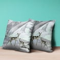 thumbnail image 4 of 16x16 Black Purple Brown Deer Blown Seam Broadcloth Animal Print Throw Pillow, 4 of 5