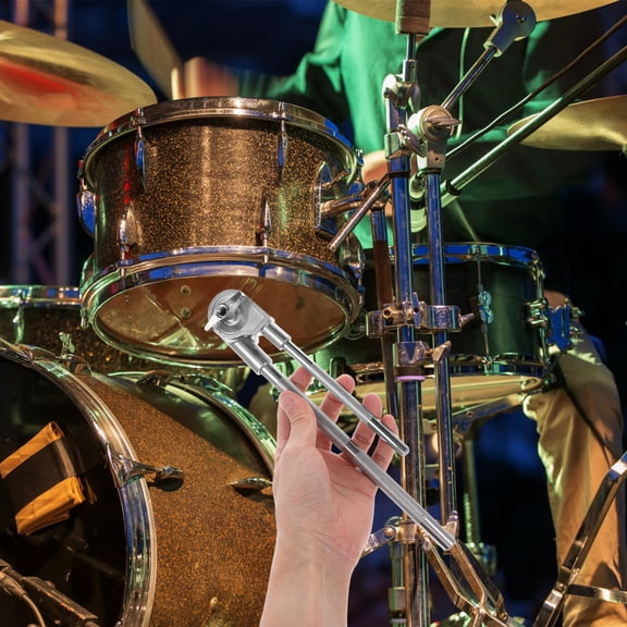 YUYUETIME 1Set Metal Cowbell Mounting Bracket for Drummers in Music Performance 10.22X1.97X1.34in