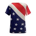 thumbnail image 5 of Blusa de camiseta informal con estampado de manga corta y cuello en V de verano para mujer a la moda Fridja  bn7212, 5 of 5