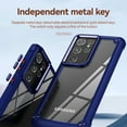 thumbnail image 5 of SaniMore Magnetic Transparent Case for Samaung Galaxy S21 Ultra with Wireless Charging, PC & TPU Cover with Independent Mental Key Armor Goggles Protective Lens Shockproof Protective Shell, Blue, 5 of 8