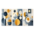 thumbnail image 2 of Designart "Yellow Blue Circulars Graphic Geometry IV" Modern Midcentury Wall Art Set Of 3 - Abstract Midcentury Blue Gallery Wall Set For Home Decor, 2 of 6