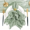 thumbnail image 6 of Wrinkled Dinner Napkins Gauze Cheesecloth Napkins 20 x 20 Inch Rustic Boho Table Napkins Decorative for Weddings Parties Event Home Table(Green,20PCS), 6 of 7