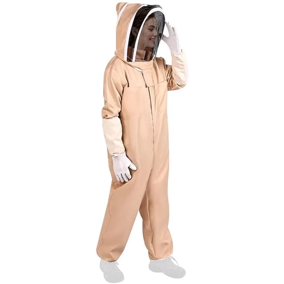 Beekeeping Protective Suit Full Body Beekeeper Gear Goat Gloves Detachable Face Cover Beekeeping Equipment For