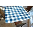 thumbnail image 2 of Checkered Fitted Polyester Tablecloth Square, Blue White Lattice Elastic Edge Home Decor Table Cover, Stain Resistant Washable Table Cover for Indoor Outdoor Party Use, Fits 36"x36" Table, 2 of 4