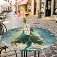 thumbnail image 6 of Coastal Christmas Round Tablecloth for 45-54 Inch Tables,Fitted Table Cover with Elastic Edge,Xmas Pine Tree Ocean Beach Green Waterproof Outdoor Table Cloth Protector for Patio Garden Dinner Picnic, 6 of 9
