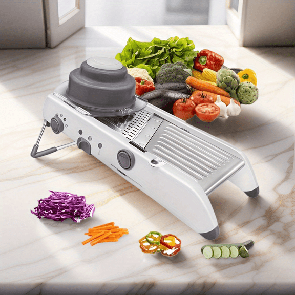 ​​Manual Vegetable Cutter | Stainless Steel Julienne & Slicing Blades | for Kitchen & Commercial Use | Multifunctional Prep Tool​​