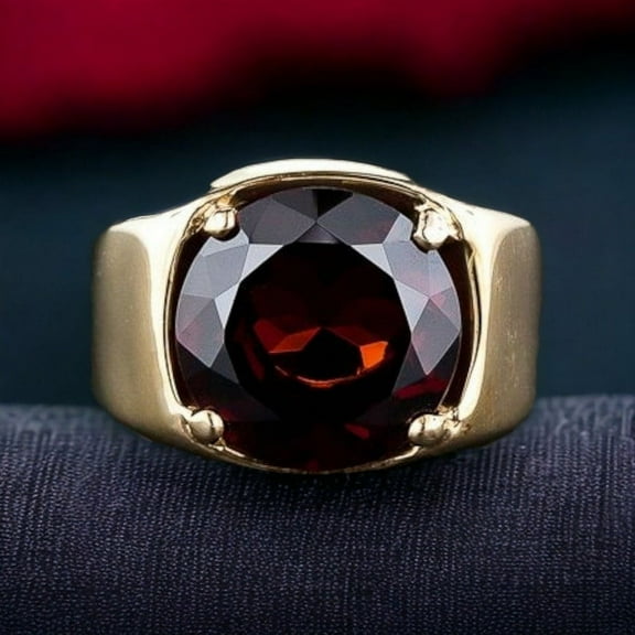 Garnet Ring for Men, 925 Sterling Silver, AAA Quality Garnet Ring, Promise Ring, Silver Ring, Men Ring, Personalized Men's Ring Gift