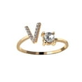 thumbnail image 1 of PVCS Exquisite Fashion 26 English Alphabet Style Ring Letter Fashion Copper Ring, 1 of 2