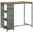 thumbnail image 2 of vidaXL Bar Table Pub Table Kitchen Bistro Table with Storage Rack Poly Rattan, 2 of 38