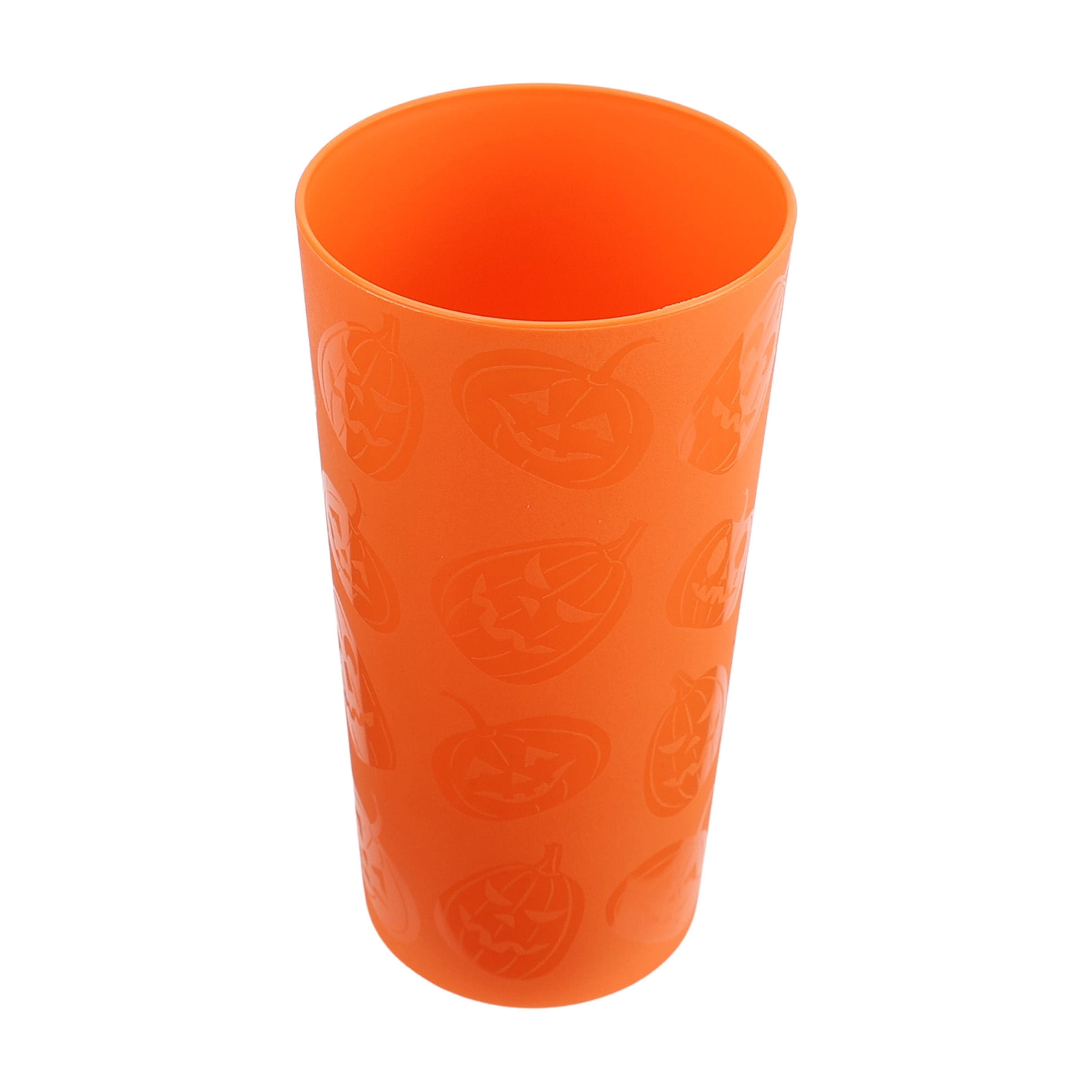 Mainstays 26 Ounce Round Plastic Etched Pumpkin Tumbler, Orange