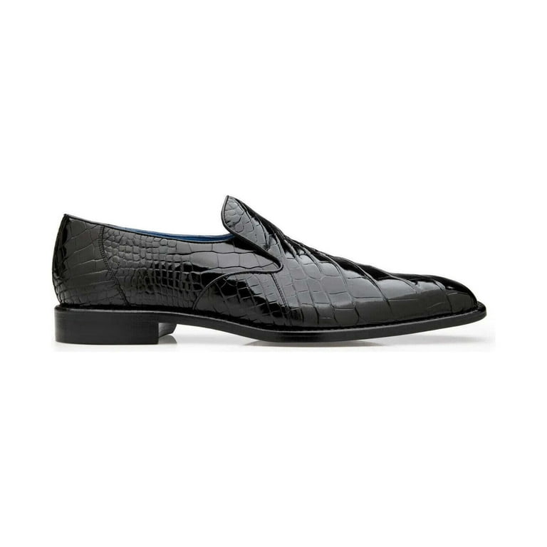 Premium Quality Black Alligator Print Leather Loafers Slip On Party Wear  Shoes