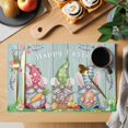 thumbnail image 2 of Easter Bunny Gnomes Placemats Set of 4, Spring Easter Eggs Floral Teal Wood Placemats for Dining Table, Place Mats for Kitchen Tabletop, Waterproof Wipeable Dining Table Mats Set, 2 of 9