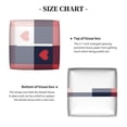 thumbnail image 5 of Rateoe Heart Plaid Pattern Tissue Box Cover, Modern Square Decorative Leather Facial Paper Case Organizer Holder Dispenser 5X5X5'', 5 of 8