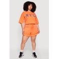 thumbnail image 2 of Women's Plus Size Acid Wash NYC Graphic Cropped Tee, 2 of 4