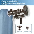 thumbnail image 3 of Urbanest Adjustable Double Curtain Rod Set Semplice Manhattan Finials – 1″ Front & 3/4″ Back Rod With Bronze Rod, 28–48 Inches, 3 of 6