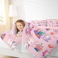 thumbnail image 4 of jejeloiu Cute Cartoon Axolotl Queen Comforter Set,Watercolor Ocean Coral Bedding Comforter Set For Girls Kids Reversible 3 Pieces, 4 of 8