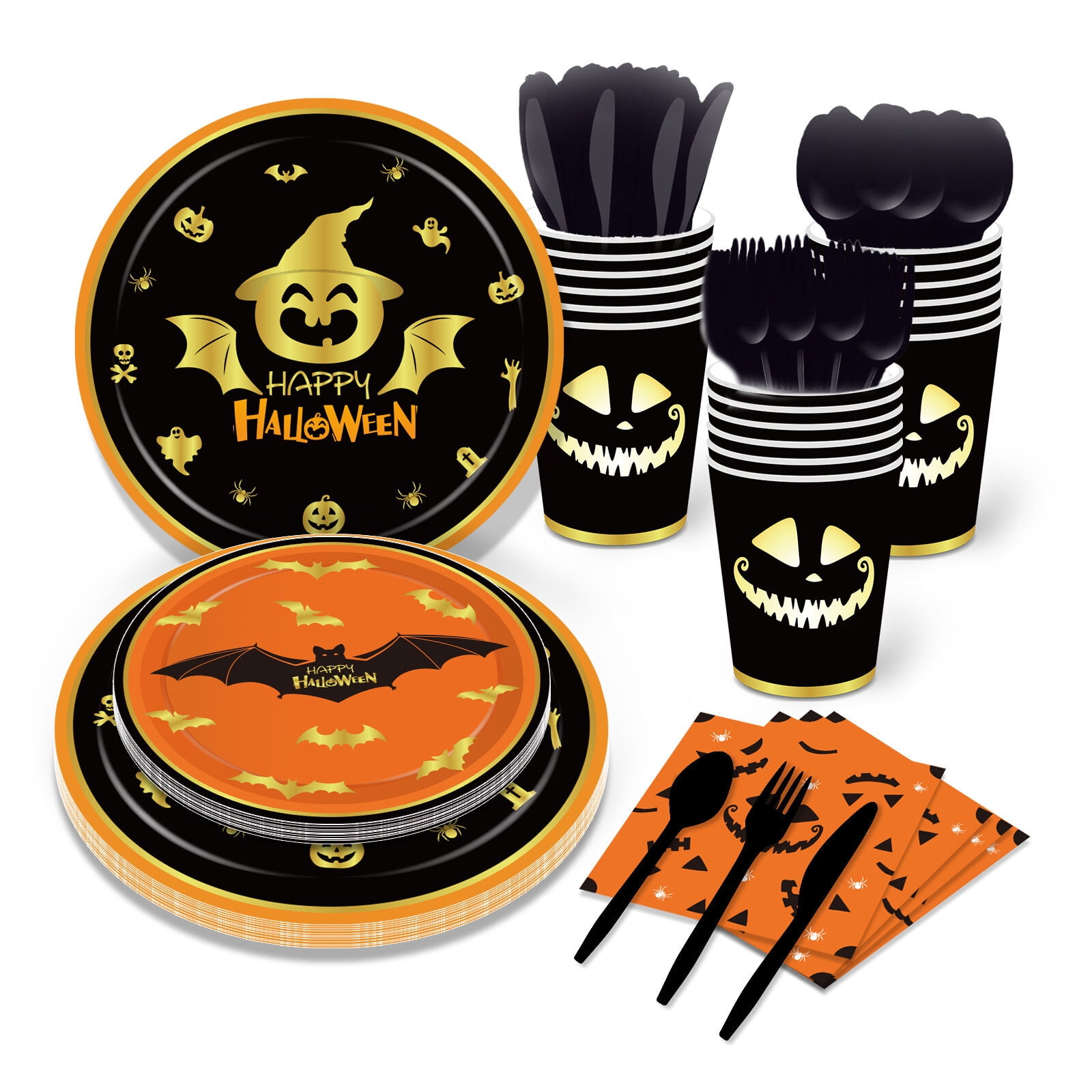 Gzxs Halloween Party Supplies Serves 8Includes Halloween Plates