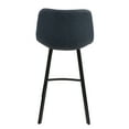 thumbnail image 3 of Outlaw Industrial Counter Stool In Black With Blue Faux Leather - Set Of 2, 3 of 4
