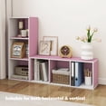 thumbnail image 2 of HOMLUX Luder 3-Tier Cube 31.5" Bookcase, Wood Storage Shelf, Small Bookshelf for Home Office & Bedroom, White & Pink, 2 of 10