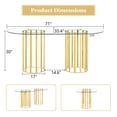 thumbnail image 2 of Hi loPres 71" Oval Glass Dining Table for 6-8, Modern Tempered Glass Table with Double Gold Slatted Cylinder Metal Bases for Kitchen, Living Room, 2 of 7