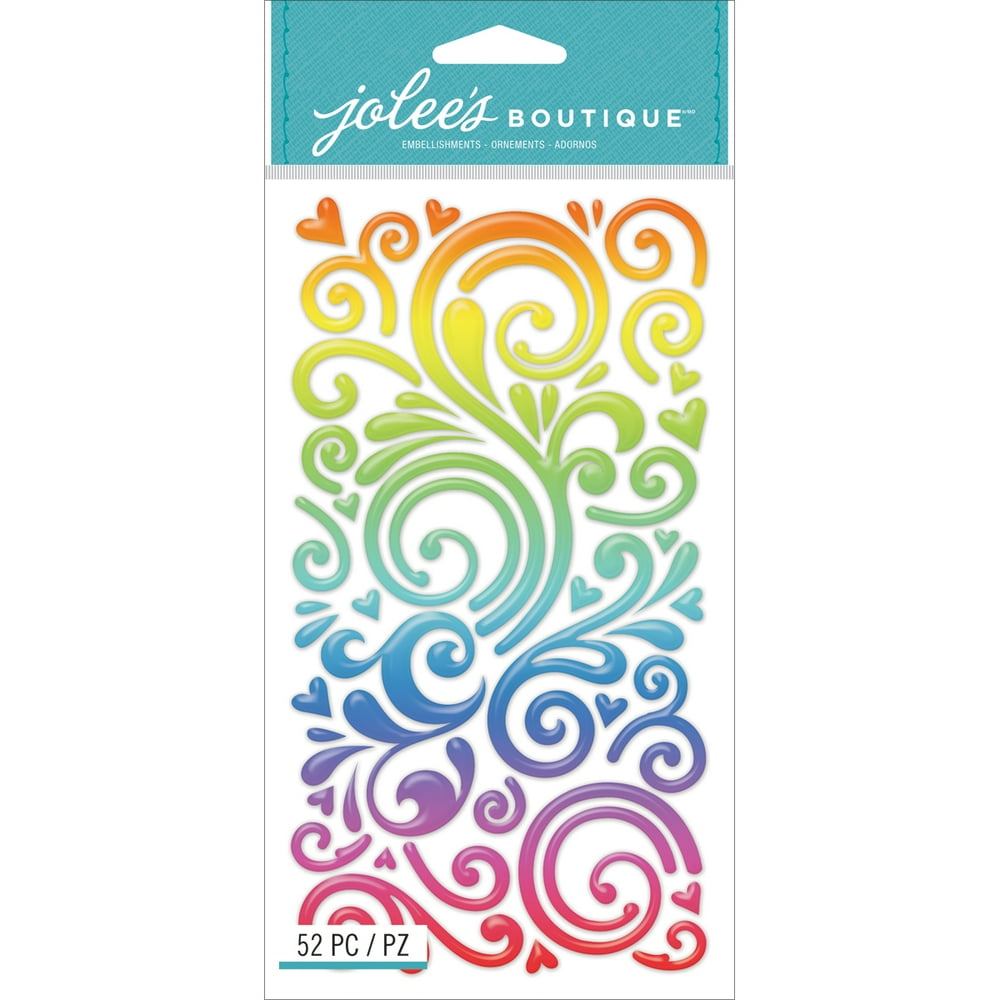 Jolee's Boutique Dimensional StickersRainbow Swirls